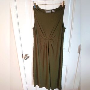 Liz Claiborne Green Pleated Sheath Dress